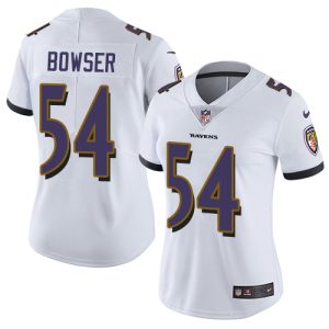 Ravens #54 Tyus Bowser White Women's Stitched Phenomenal NFL Vapor Untouchable Limited Jersey