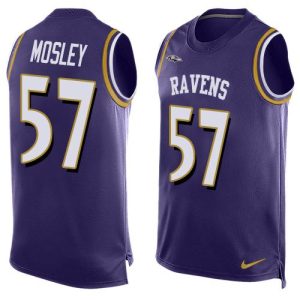Ravens #57 C.J. Mosley Purple Team Color Men's Stitched NFL Limited Tank Top Exceptional Jersey