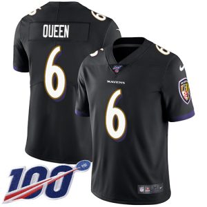 Ravens #6 Patrick Queen Black Alternate Men's Stitched NFL 100th Season Vapor Untouchable Striking Limited Jersey