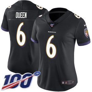 Ravens #6 Patrick Queen Black Alternate Women's Stitched NFL 100th Season Vapor Untouchable Limited Premium Jersey