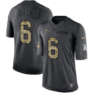 Ravens #6 Patrick Queen Black Men's Stitched NFL Limited 2016 Salute to Charming Service Jersey