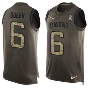Ravens #6 Patrick Queen Green Men's Stitched NFL Limited Salute To Service Tank Top Jersey Outstanding