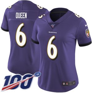 Ravens #6 Patrick Queen Purple Team Color Women's Stitched NFL 100th Season Vapor Top - notch Untouchable Limited Jersey