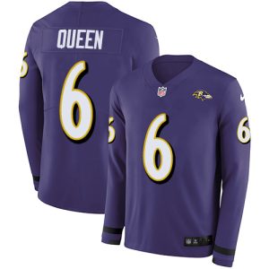 Ravens #6 Patrick Queen Superior Purple Team Color Youth Stitched NFL Limited Therma Long Sleeve Jersey