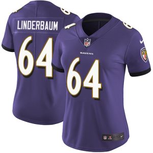 Ravens #64 Superb Tyler Linderbaum Purple Team Color Women's Stitched NFL Vapor Untouchable Limited Jersey