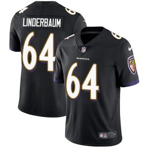 Ravens #64 Tyler Linderbaum Alluring Black Alternate Youth Stitched NFL Vapor Untouchable Limited Jersey