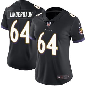 Ravens #64 Tyler Linderbaum Black Alternate Women's Stitched NFL Vapor Untouchable High - quality Limited Jersey