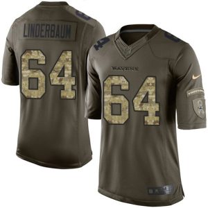 Ravens #64 Tyler Linderbaum Green Youth Stitched Superior NFL Limited 2015 Salute to Service Jersey