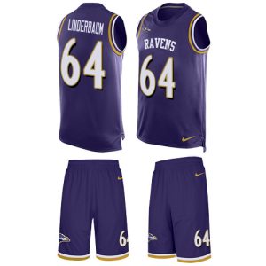 Ravens #64 Tyler Linderbaum Purple Team Color Men's Stitched NFL Limited Tank Top Suit Marvelous Jersey