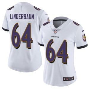 Ravens #64 Tyler Linderbaum White Women's Stitched NFL Vapor Untouchable Limited Jersey Exquisite