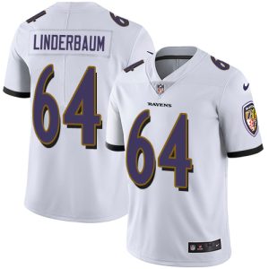 Ravens #64 Tyler Linderbaum White Youth Stitched NFL Vapor Exceptional Untouchable Limited Jersey