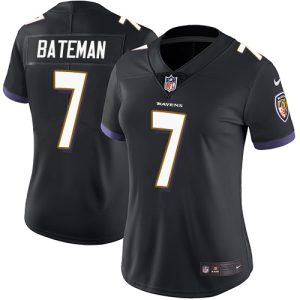 Ravens #7 Rashod Bateman Black Alternate Women's Stitched NFL Vapor Untouchable Amazing Limited Jersey