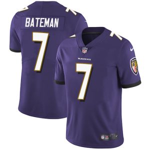 Ravens #7 Rashod Bateman Purple Team Color Youth Stitched NFL Vapor Untouchable Limited Delightful Jersey