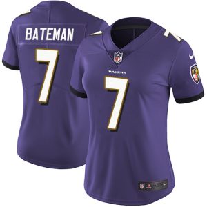 Ravens #7 Rashod Terrific Bateman Purple Team Color Women's Stitched NFL Vapor Untouchable Limited Jersey