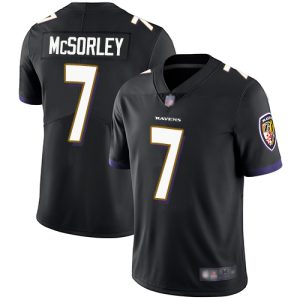 Ravens #7 Trace McSorley Black Alternate Admirable Youth Stitched NFL Vapor Untouchable Limited Jersey