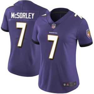 Ravens #7 Trace McSorley Purple Team Color Women's Stitched Top - notch NFL Vapor Untouchable Limited Jersey