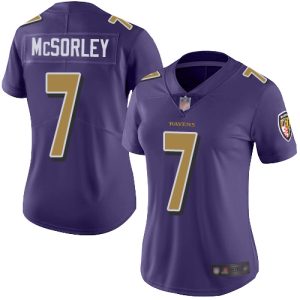 Ravens #7 Trace McSorley Purple Women's Stitched NFL Limited Rush Jersey Splendid