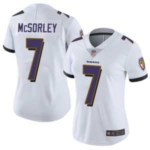 Ravens #7 Trace McSorley White Women's Stitched NFL Vapor Untouchable Magnificent Limited Jersey