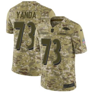 Ravens #73 Marshal Exceptional Yanda Camo Men's Stitched NFL Limited 2018 Salute To Service Jersey