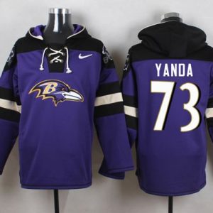 Ravens #73 Marshal Top - notch Yanda Purple Player Pullover NFL Hoodie
