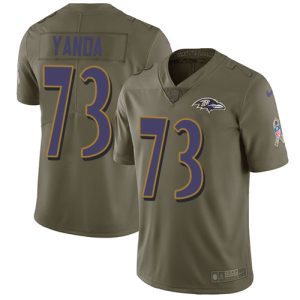 Ravens #73 Marshal Yanda Amazing Olive Men's Stitched NFL Limited 2017 Salute To Service Jersey