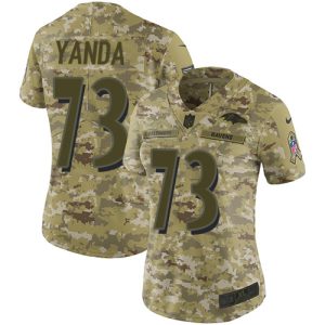 Ravens #73 Marshal Yanda Camo Women's Stitched NFL Magnificent Limited 2018 Salute to Service Jersey