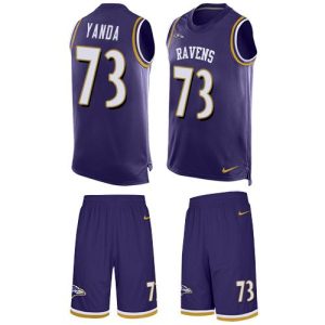 Ravens #73 Marshal Yanda Purple Team Color Men's Stitched NFL Limited Tank Terrific Top Suit Jersey