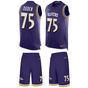 Ravens #75 Jonathan Terrific Ogden Purple Team Color Men's Stitched NFL Limited Tank Top Suit Jersey