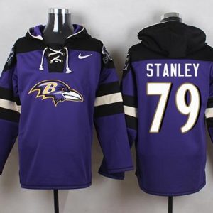 Ravens #79 Ronnie Stanley Purple Player Pullover NFL Hoodie Remarkable