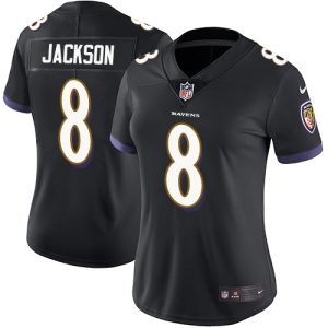 Ravens #8 Lamar Jackson Black Alternate Women's Stitched NFL Vapor Untouchable Limited Jersey Premium - grade
