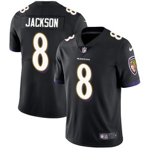 Ravens #8 Lamar Jackson Black Alternate Youth Stitched NFL Vapor Untouchable Limited Gorgeous Jersey