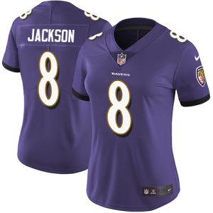Ravens #8 Lamar Jackson Purple Team Color Women's Stitched NFL Vapor Untouchable Limited Jersey Stylish