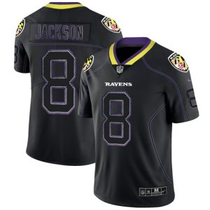 Ravens #8 Lamar Premium Jackson Lights Out Black Men's Stitched NFL Limited Rush Jersey