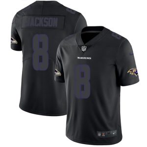 Ravens #8 Top - notch Lamar Jackson Black Men's Stitched NFL Limited Rush Impact Jersey