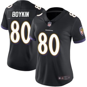 Ravens #80 Miles Boykin Black Sophisticated Alternate Women's Stitched NFL Vapor Untouchable Limited Jersey