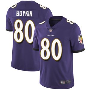 Ravens #80 Miles Boykin Purple Team Color Men's Stitched NFL Glamorous Vapor Untouchable Limited Jersey