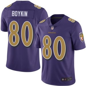Ravens #80 Miles Boykin Purple Youth Stitched NFL Limited Rush Jersey Marvelous