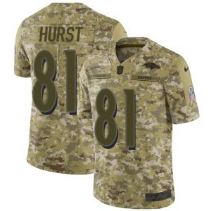 Ravens #81 Hayden Hurst Camo Youth Stitched NFL Exquisite Limited 2018 Salute to Service Jersey
