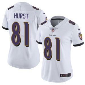 Ravens #81 Hayden Hurst White Women's Stitched NFL Vapor Untouchable Striking Limited Jersey