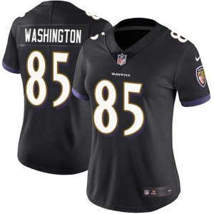 Ravens #85 Scotty Luxurious Washington Black Alternate Women's Stitched NFL Vapor Untouchable Limited Jersey