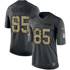 Ravens #85 Scotty Washington Black Men's Stitched NFL Limited 2016 Salute to Refined Service Jersey
