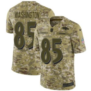 Ravens #85 Scotty Washington Camo Youth Stitched NFL Limited 2018 Salute To Service Unique Jersey