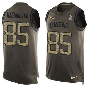 Ravens #85 Scotty Washington Green Men's Stitched NFL Limited Salute To Service Tank Top Magnificent Jersey