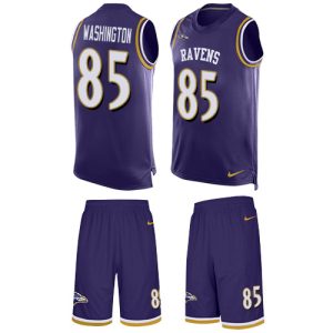 Ravens #85 Scotty Washington Purple Team Color Men's Stitched NFL Splendid Limited Tank Top Suit Jersey
