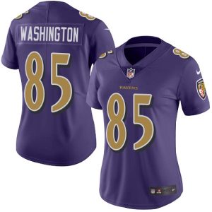 Ravens #85 Scotty Washington Purple Women's Stitched NFL Limited Admirable Rush Jersey
