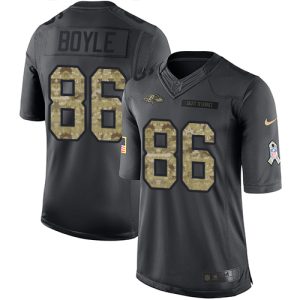 Ravens #86 Nick Boyle Black Youth Stitched NFL Limited 2016 Salute to Service Premium Jersey