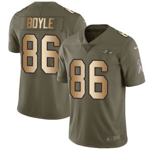 Ravens #86 Nick Boyle Olive/Gold Youth Stitched NFL Fabulous Limited 2017 Salute To Service Jersey