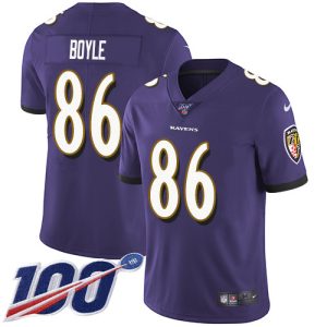 Ravens #86 Nick Boyle Purple Team Color Fabulous Youth Stitched NFL 100th Season Vapor Untouchable Limited Jersey