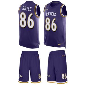 Ravens #86 Nick Boyle Purple Team Color Men's Stitched Exquisite NFL Limited Tank Top Suit Jersey