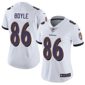 Ravens #86 Nick Boyle White Women's Elegant Stitched NFL Vapor Untouchable Limited Jersey